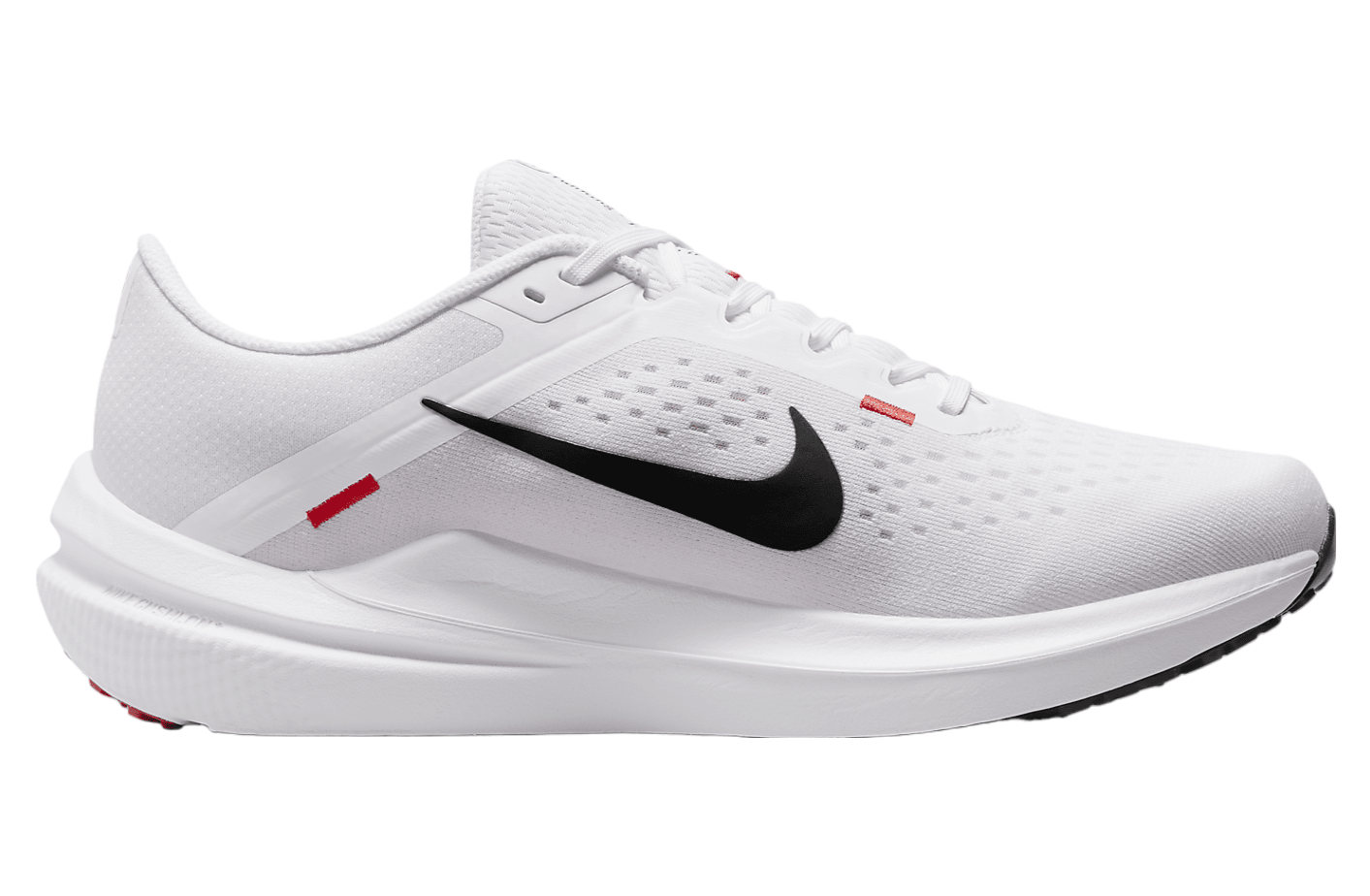 Nike Air Winflo 10 road running shoes in the White Black Light Crimson